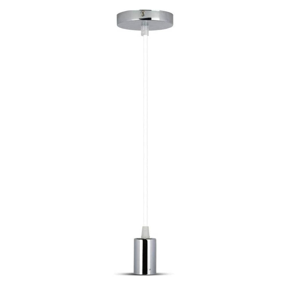 Pendente In Acciaio Bianco A Soffitto Cromato Portalampada Lampada Moderno Design Illuminazione/Illuminazione per interni/Lampadari lampade a sospensione e plafoniere/Lampade a sospensione Trade Shop italia - Napoli, Commerciovirtuoso.it