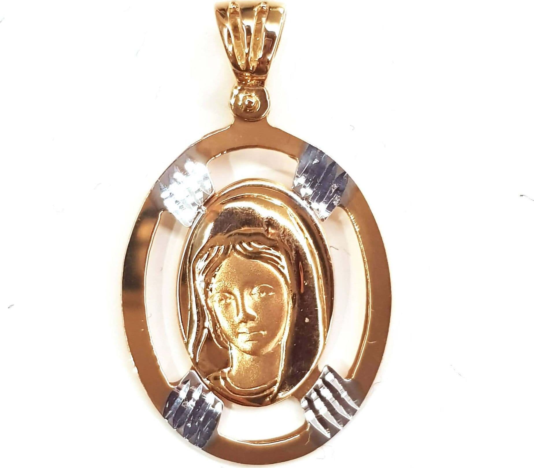 Pendente Medaglia Madonna in oro giallo 750/1000 Medaglietta Religiosa con il Volto della Madonna in Ciondoli E B Gioielli - Siderno, commercioVirtuoso.it