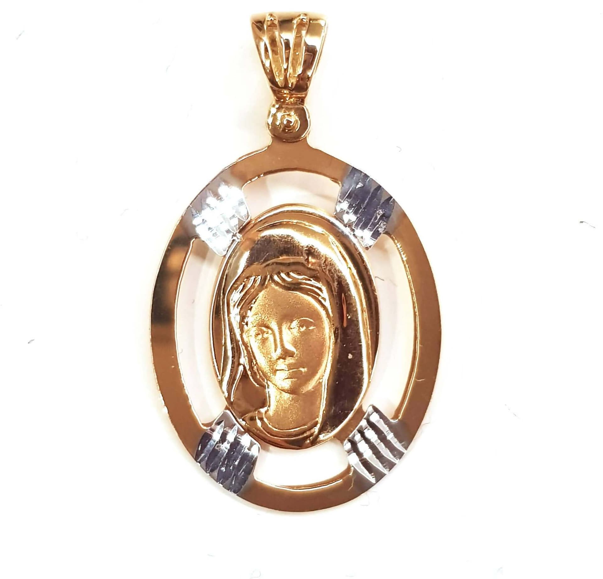 Pendente Medaglia Madonna in oro giallo 750/1000 Medaglietta Religiosa con il Volto della Madonna in Ciondoli E B Gioielli - Siderno, commercioVirtuoso.it