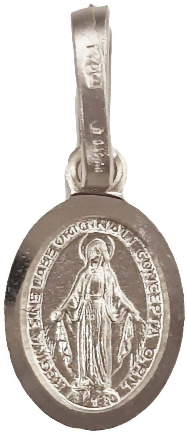 Pendente Medaglia Madonna Miracolosa in Oro Bianco 750/1000 Gioiello Religioso in Ciondoli E B Gioielli - Siderno, commercioVirtuoso.it