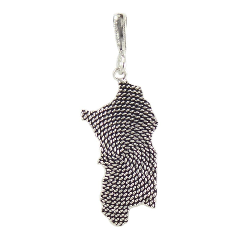 Pendente Sardegna bombata lavorazione corbula in argento brunito in Ciondoli Gioielleria Saba - Dolianova, commercioVirtuoso.it
