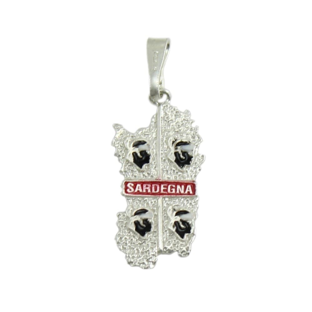 Pendente Sardegna bandiera sarda quattro mori in argento in Ciondoli Gioielleria Saba - Dolianova, commercioVirtuoso.it