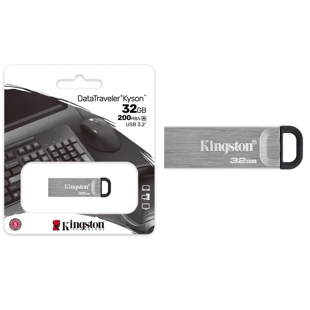 PENDRIVE KINGSTON USB 3.2 DATATRAVELER KYSON 32 GB IN METALLO 200 MB/S DTKN/32GB in prodotto Trade Shop italia - Napoli, commercioVirtuoso.it
