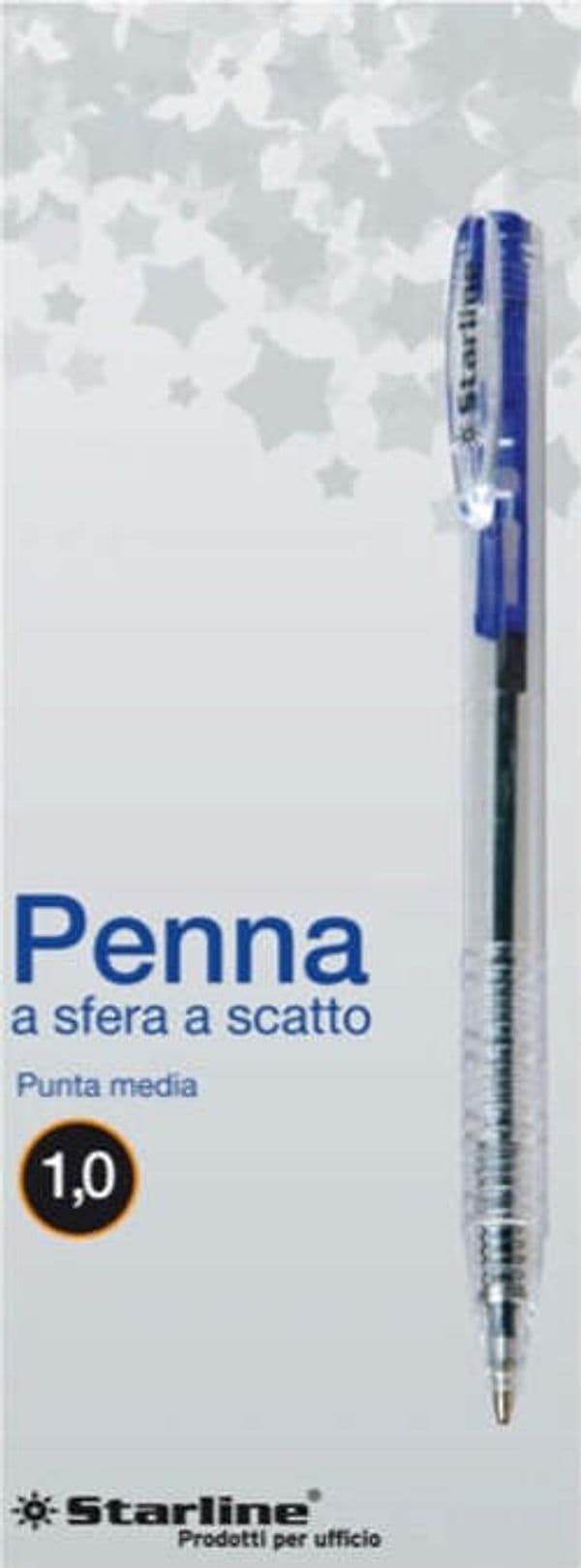 Penna a sfera a scatto - punta 1 0mm - blu - Starline - conf. 20 pezzi Cancelleria e prodotti per ufficio/Penne matite scrittura e correzione/Penne e ricariche/Penne roller a inchiostro gel Eurocartuccia - Pavullo, Commerciovirtuoso.it