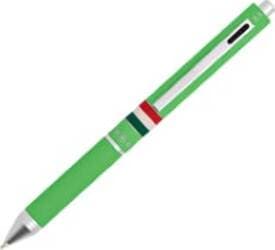 Penna a sfera a scatto multifunzione - fusto verde chiaro gommato Italia - Osama Cancelleria e prodotti per ufficio/Penne matite scrittura e correzione/Penne e ricariche/Penne a sfera Eurocartuccia - Pavullo, Commerciovirtuoso.it