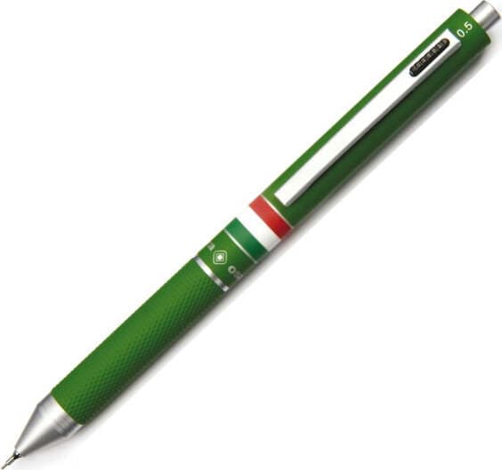 Penna a sfera a scatto multifunzione - fusto verde gommato Italia - Osama Cancelleria e prodotti per ufficio/Penne matite scrittura e correzione/Penne e ricariche/Penne a sfera Eurocartuccia - Pavullo, Commerciovirtuoso.it