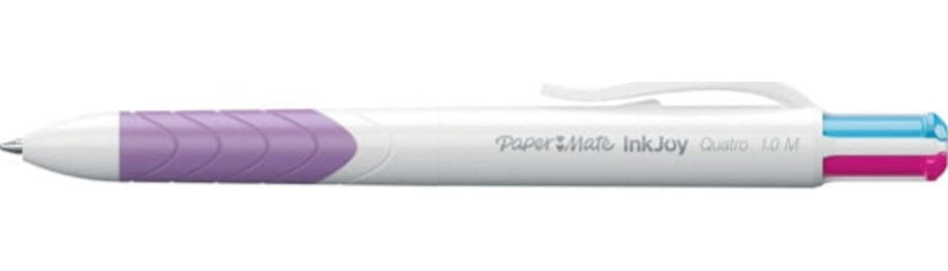 Penna a sfera a scatto multifunzione Inkjoy Quatro Fun - rosa verde chiaro viola turchese - punta 1 0mm - Papermate Cancelleria e prodotti per ufficio/Penne matite scrittura e correzione/Penne e ricariche/Penne roller a inchiostro gel Eurocartuccia - Pavullo, Commerciovirtuoso.it