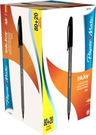 Penna a sfera con cappuccio Inkjoy 100 RT - punta 1 0mm - nero - Papermate - conf. 80+20 pezzi Cancelleria e prodotti per ufficio/Penne matite scrittura e correzione/Penne e ricariche/Penne roller a inchiostro gel Eurocartuccia - Pavullo, Commerciovirtuoso.it