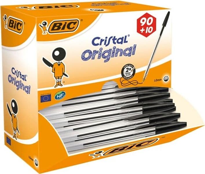 Penna a sfera Cristal - punta media 1 0mm - nero - Bic - conf. 90+10 pezzi Cancelleria e prodotti per ufficio/Penne matite scrittura e correzione/Penne e ricariche/Penne roller a inchiostro gel Eurocartuccia - Pavullo, Commerciovirtuoso.it