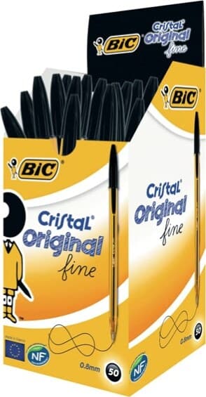 Penna sfera Cristal - punta fine 0 8 mm - nero - Bic - conf. 50 pezzi Cancelleria e prodotti per ufficio/Penne matite scrittura e correzione/Penne e ricariche/Penne roller a inchiostro gel Eurocartuccia - Pavullo, Commerciovirtuoso.it