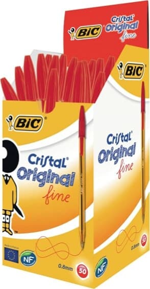 Penna sfera Cristal - punta fine 0 8 mm - rosso - Bic - conf. 50 pezzi Cancelleria e prodotti per ufficio/Penne matite scrittura e correzione/Penne e ricariche/Penne roller a inchiostro gel Eurocartuccia - Pavullo, Commerciovirtuoso.it