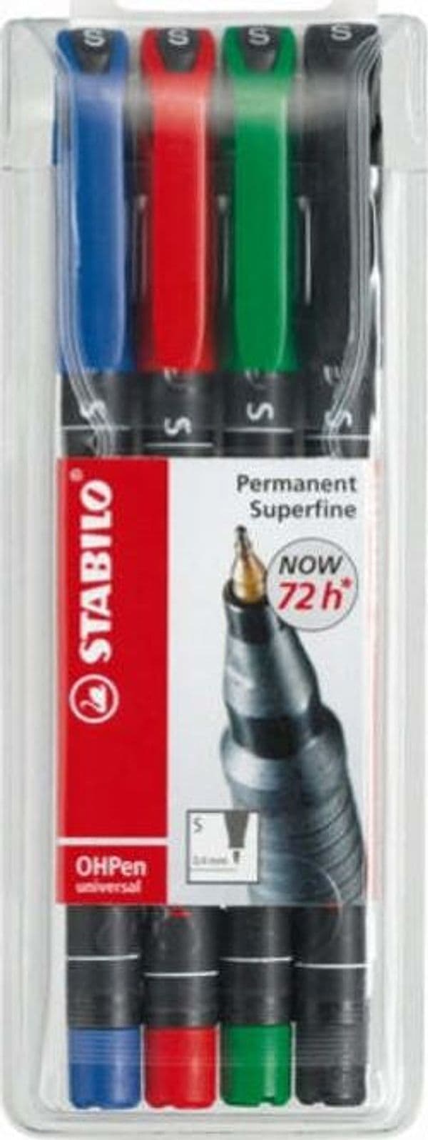 Pennarelli OHPen 841 universal permanente - punta superfine 0 4mm - astuccio 4 colori - Stabilo Cancelleria e prodotti per ufficio/Penne matite scrittura e correzione/Marcatori ed evidenziatori/Pennarelli indelebili e marcatori Eurocartuccia - Pavullo, Commerciovirtuoso.it