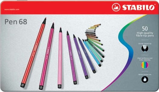 Pennarelli Pen 68 - colori assortiti - Stabilo - scatola in metallo 50 pezzi Cancelleria e prodotti per ufficio/Penne matite scrittura e correzione/Penne e ricariche/Penne a punta porosa Eurocartuccia - Pavullo, Commerciovirtuoso.it