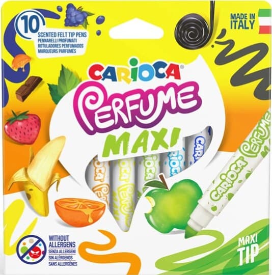Pennarelli Perfume Maxi - punta 7 0mm - colori assortiti - Carioca - astuccio 10 pezzi Giochi e giocattoli/Attività creative/Accessori per disegnare e colorare/Pennelli Eurocartuccia - Pavullo, Commerciovirtuoso.it