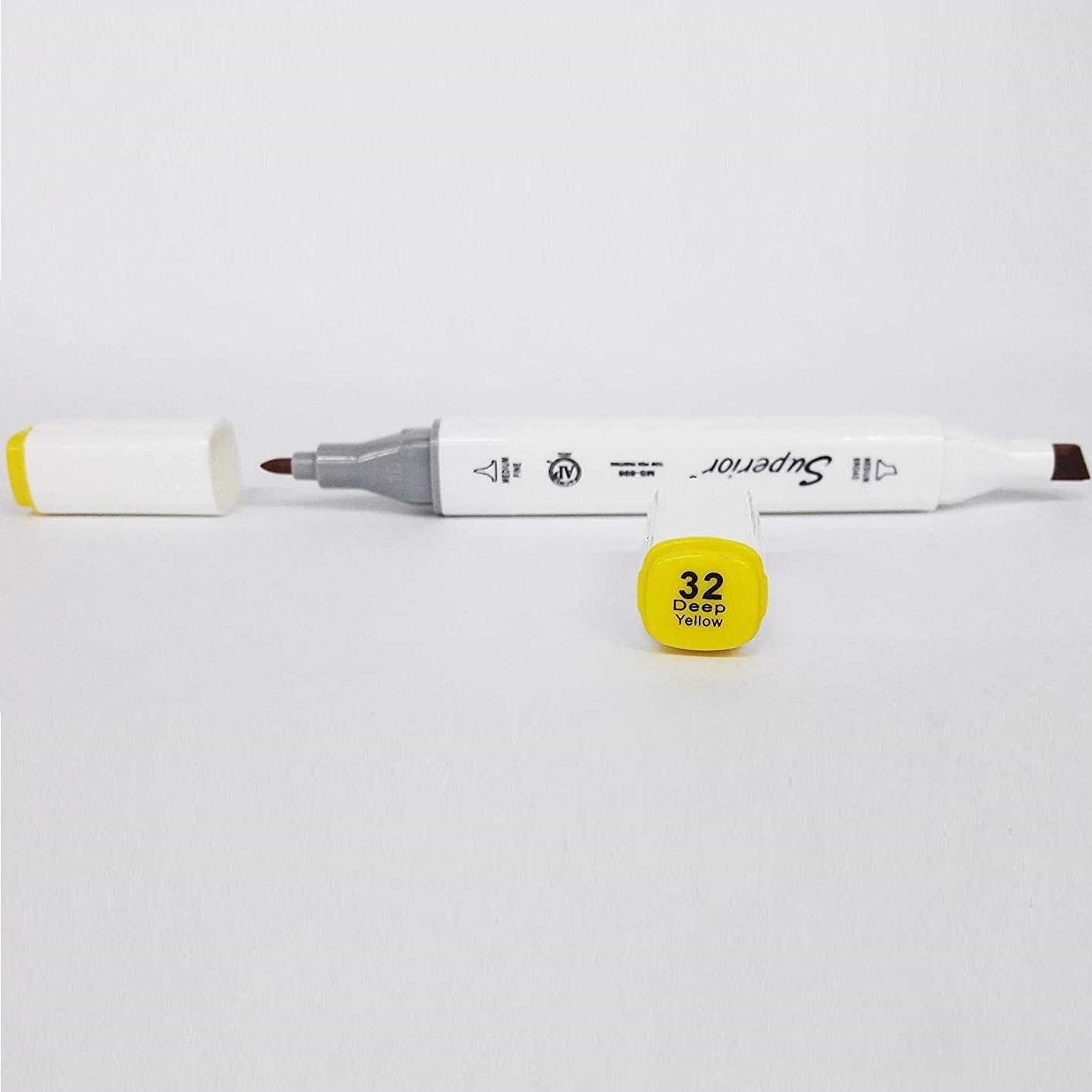 Pennarello-32-Deep-Yellow-Colorati-Doppia-Punta-Inchiostro-Base-Olio-Colorare
