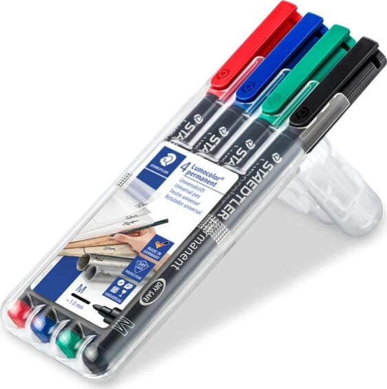 Pennarello Astucci Lumocolor Permanent 317 - punta 1 0mm - 4 colori - Staedtler Cancelleria e prodotti per ufficio/Penne matite scrittura e correzione/Marcatori ed evidenziatori/Pennarelli indelebili e marcatori Eurocartuccia - Pavullo, Commerciovirtuoso.it