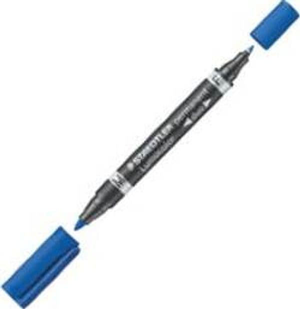 Pennarello Lumocolor Permanent Duo 348 punta feltro - punta 0 6mm e 1 5mm - blu - Staedtler Cancelleria e prodotti per ufficio/Penne matite scrittura e correzione/Penne e ricariche/Penne a punta porosa Eurocartuccia - Pavullo, Commerciovirtuoso.it