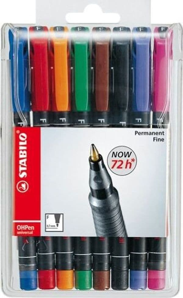 Pennarello OHPen universal permanente 842 - punta fine 0 7 mm - colori assortiti - Stabilo - conf. 8 pezzi Cancelleria e prodotti per ufficio/Penne matite scrittura e correzione/Marcatori ed evidenziatori/Pennarelli indelebili e marcatori Eurocartuccia - Pavullo, Commerciovirtuoso.it