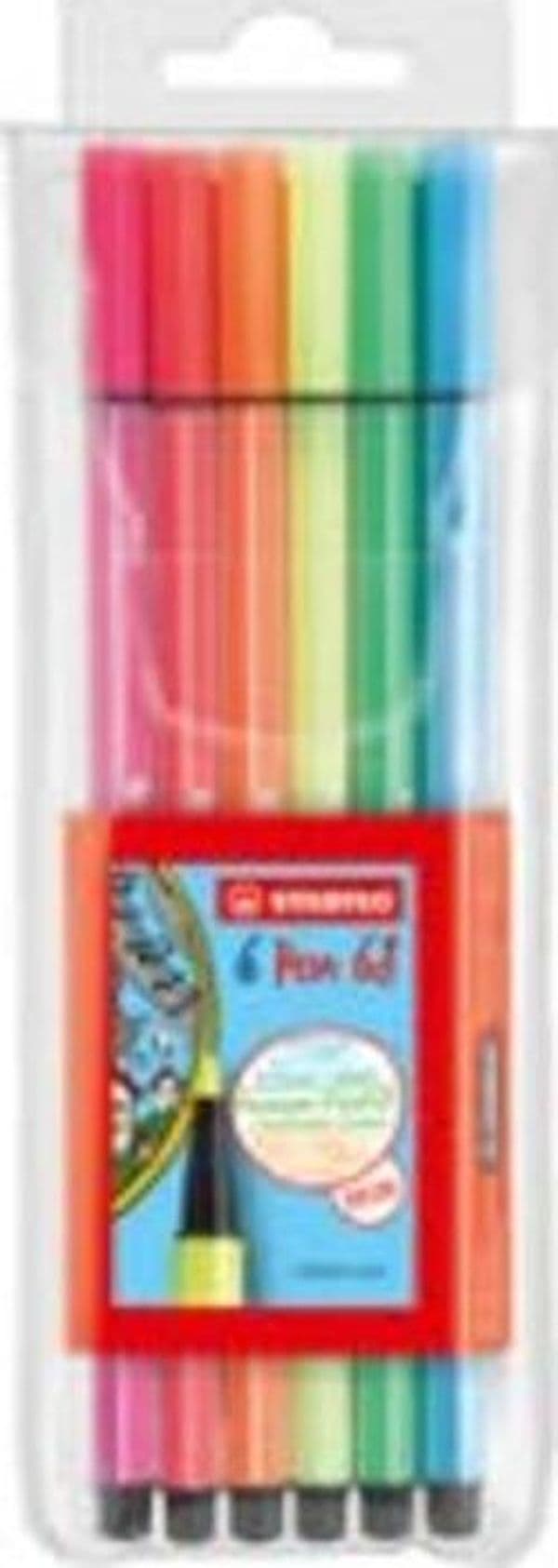 Pennarello Pen 68 - colori assortiti neon - Stabilo - astuccio 6 pezzi Cancelleria e prodotti per ufficio/Penne matite scrittura e correzione/Penne e ricariche/Penne a punta porosa Eurocartuccia - Pavullo, Commerciovirtuoso.it