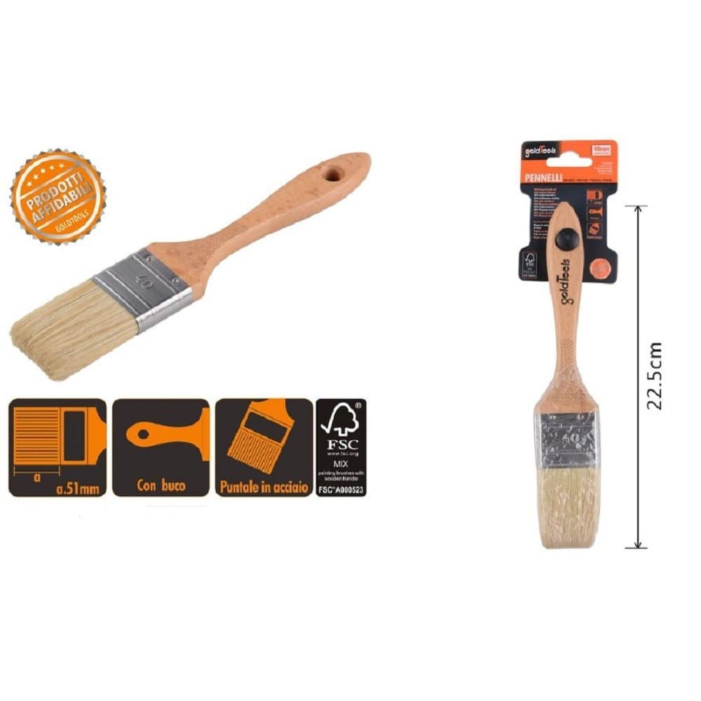 Pennello Piatto 22.5 Cm Con Manico In Legno Setole Morbide Pittura Vernice 90204 Giochi e giocattoli/Attività creative/Accessori per disegnare e colorare/Pennelli Trade Shop italia - Napoli, Commerciovirtuoso.it