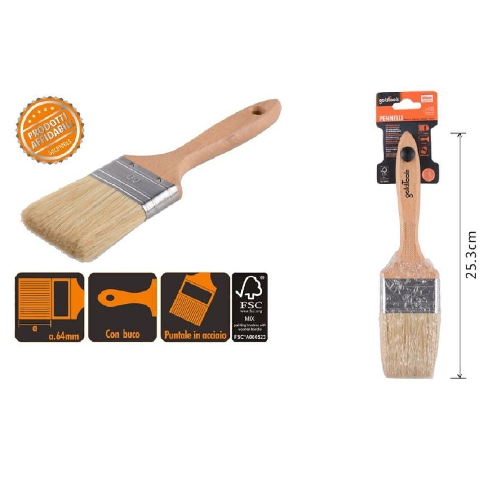 Pennello Piatto 25.3 Cm Manico In Legno Setole Morbide Per Pittura Vernice 90206 Giochi e giocattoli/Attività creative/Accessori per disegnare e colorare/Pennelli Trade Shop italia - Napoli, Commerciovirtuoso.it