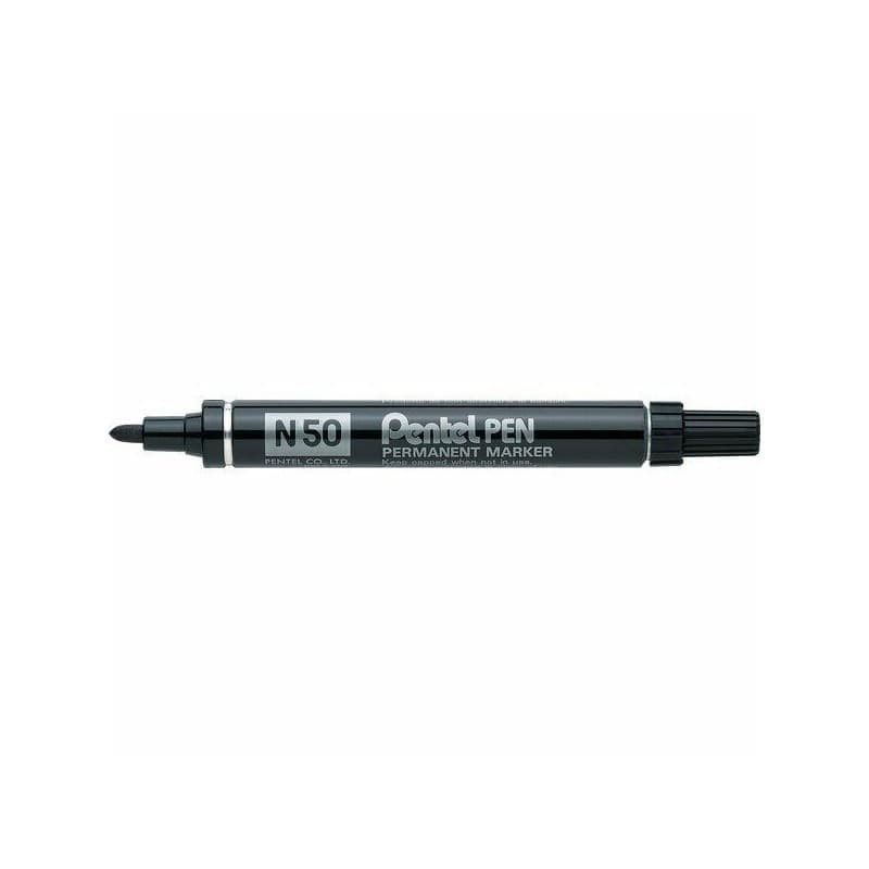 Pentel-Pen-N50-Marcatore-Permanente-Punta-Conica-Nero-12-Pezzi