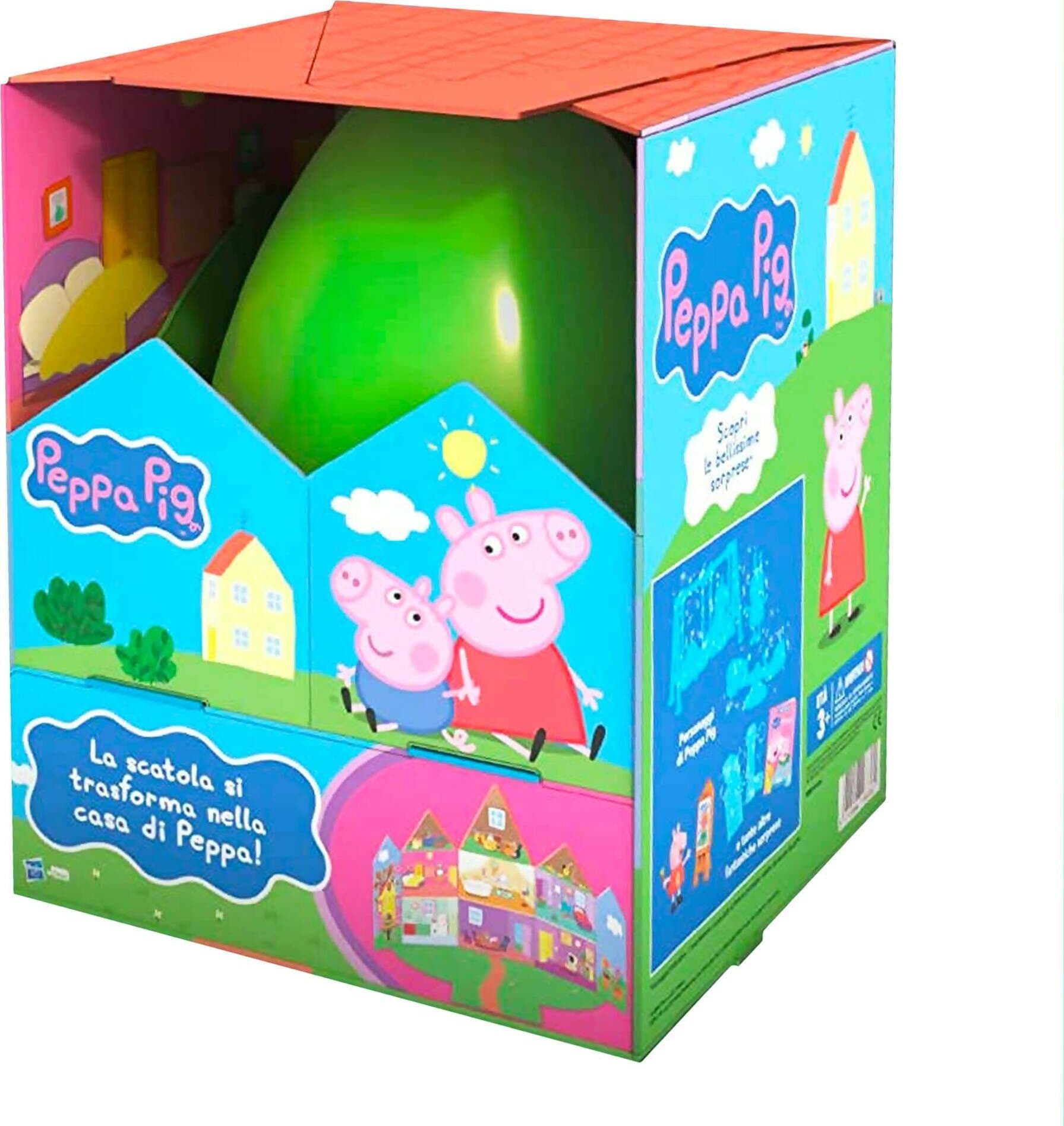 Peppa Pig Hasbro Sorpresovo 2023 - Uovo Di Pasqua Con Sorprese E Scatola Che Si Trasforma Nella Casa Di Peppa