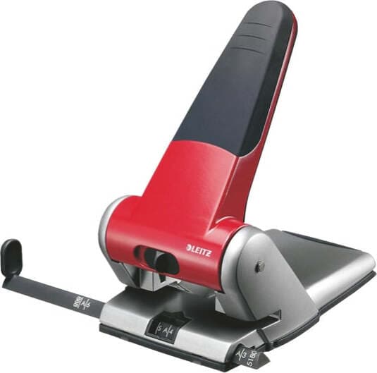 Perforatore 5180 - passo 8 cm - massimo 65 fogli - 2 fori - rosso - Leitz Cancelleria e prodotti per ufficio/Archivio ufficio e accessori per scrivania/Spillatrici e perforatrici/Perforatrici Eurocartuccia - Pavullo, Commerciovirtuoso.it