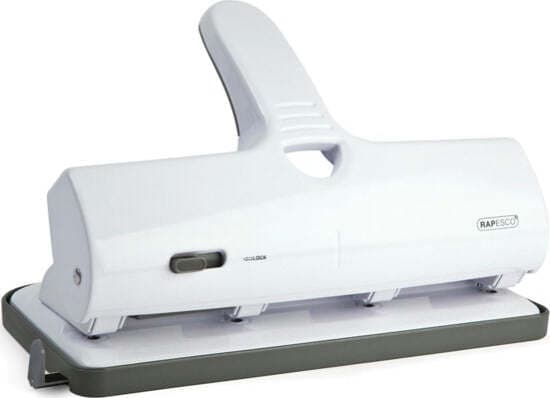 Perforatore ALU 40 - alti spessori - massimo 65 fogli - 4 fori fissi - passo 8 cm - bianco - Rapesco Cancelleria e prodotti per ufficio/Archivio ufficio e accessori per scrivania/Spillatrici e perforatrici/Perforatrici Eurocartuccia - Pavullo, Commerciovirtuoso.it
