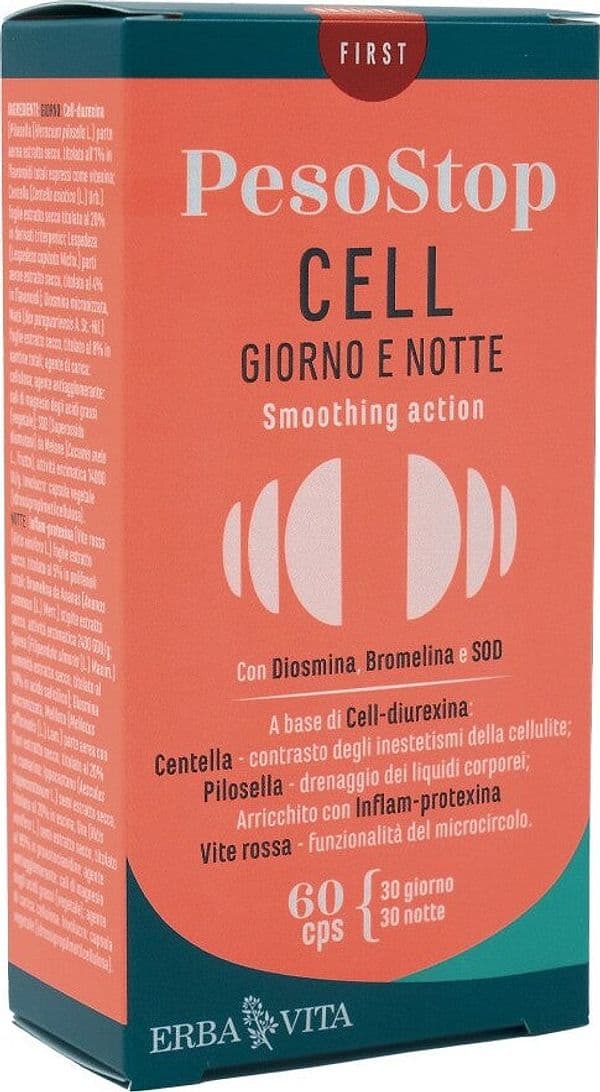 Peso-Stop-Cell-Giorno-e-Notte-60-cps-Erba-Vita-Integratore-Alimentare