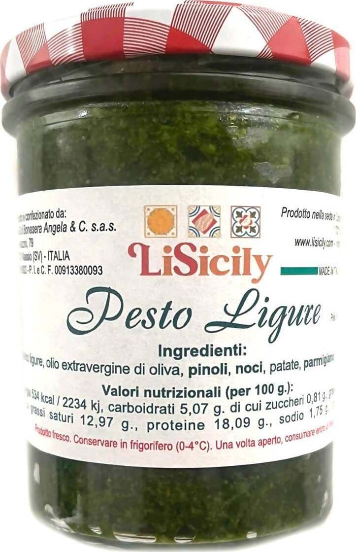 Pesto Ligure Vasetto Da 200 Gr Netto Pesto Lisicily Senza Conservanti Pesto 200 Gr Ideale per Condimenti E Bruschette Alimentari e cura della casa/Salse e sughi/Sughi e salse per cucinare/Pesto LiSicily dolci per passione - Alassio, Commerciovirtuoso.it