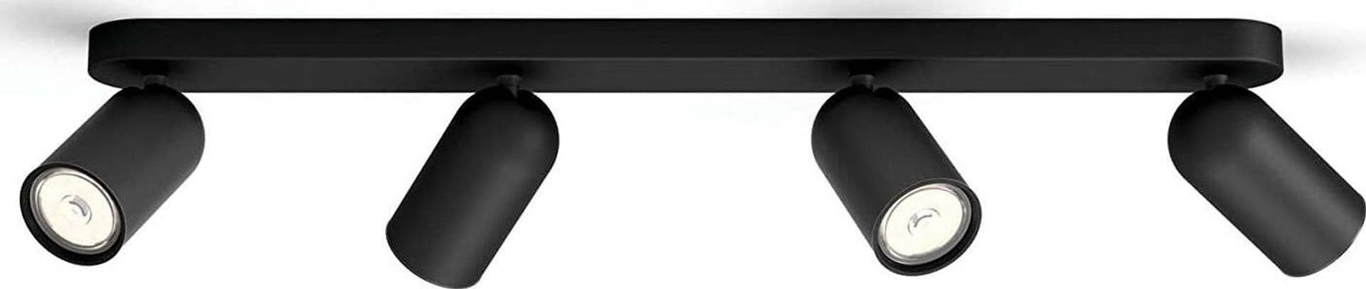 PHILIPS---FARETTO-PONGEE-A-4-LUCI-IN-METALLO-NERO-10WATT