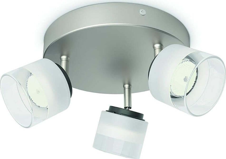 PHILIPS---Fremont-3-Faretti-a-Forma-di-Spirale-Acciaio-Spazzolato-LED,-3-x-4W