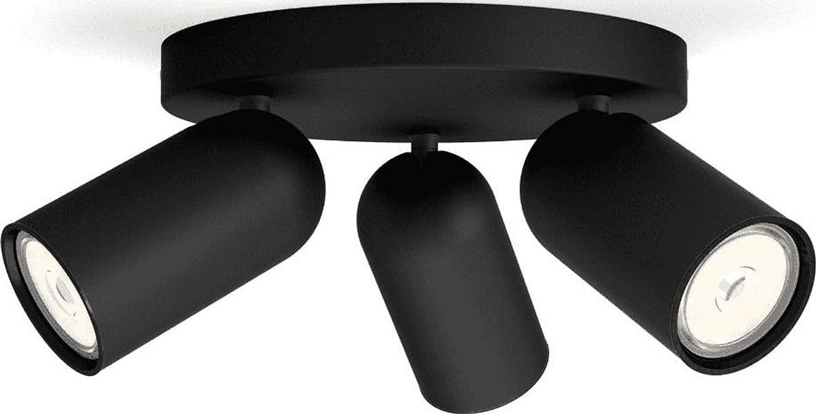 PHILIPS-MYLIVING-SPOT-PONGEE-DA-PARETE-E-SOFFITTO-NERO-3XGU10-LED---3X10w