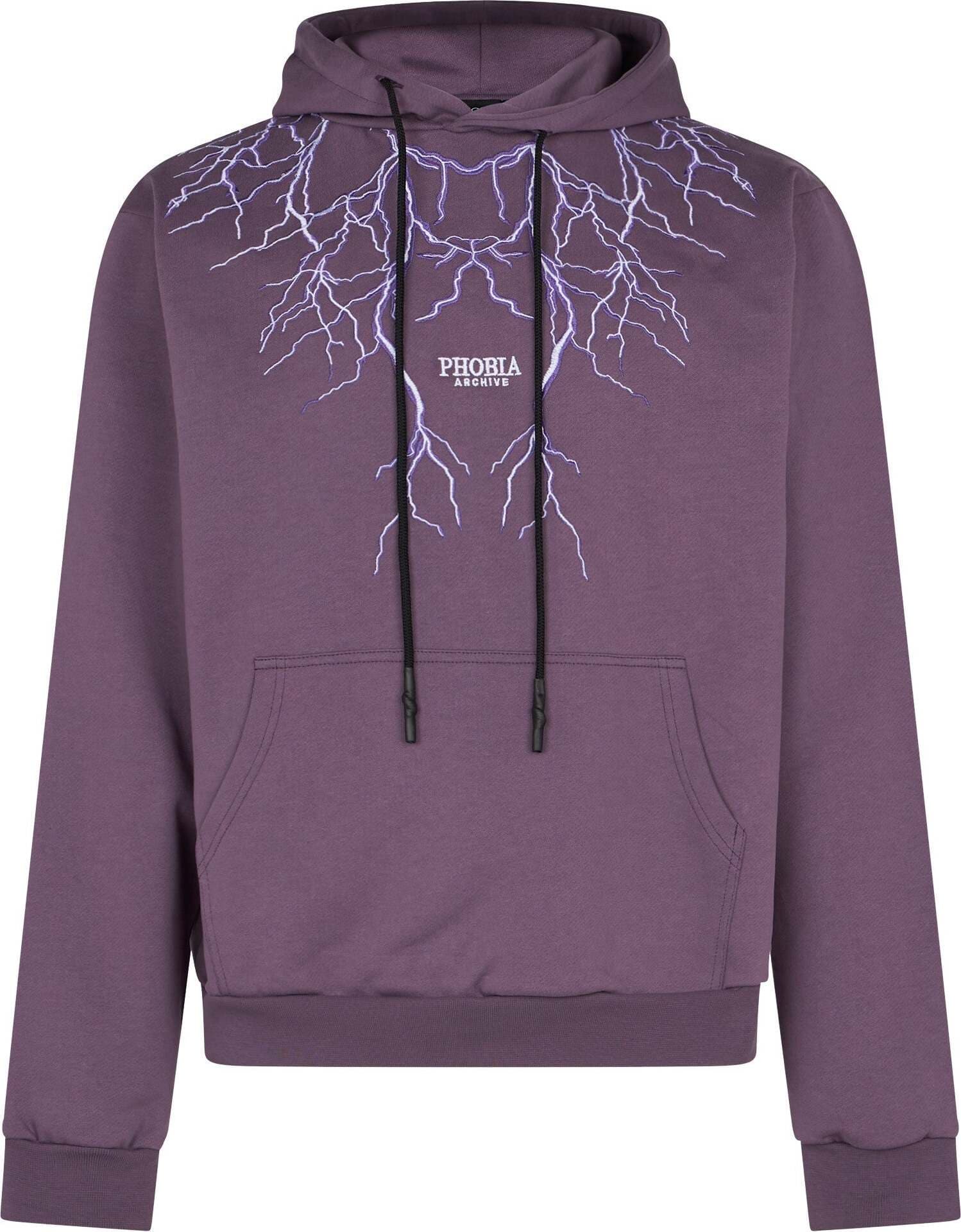 PHOBIA-Felpa-Leggera-Cappuccio-Uomo-Embroidery-Lightning-Hoodie-Purple-da-uomo