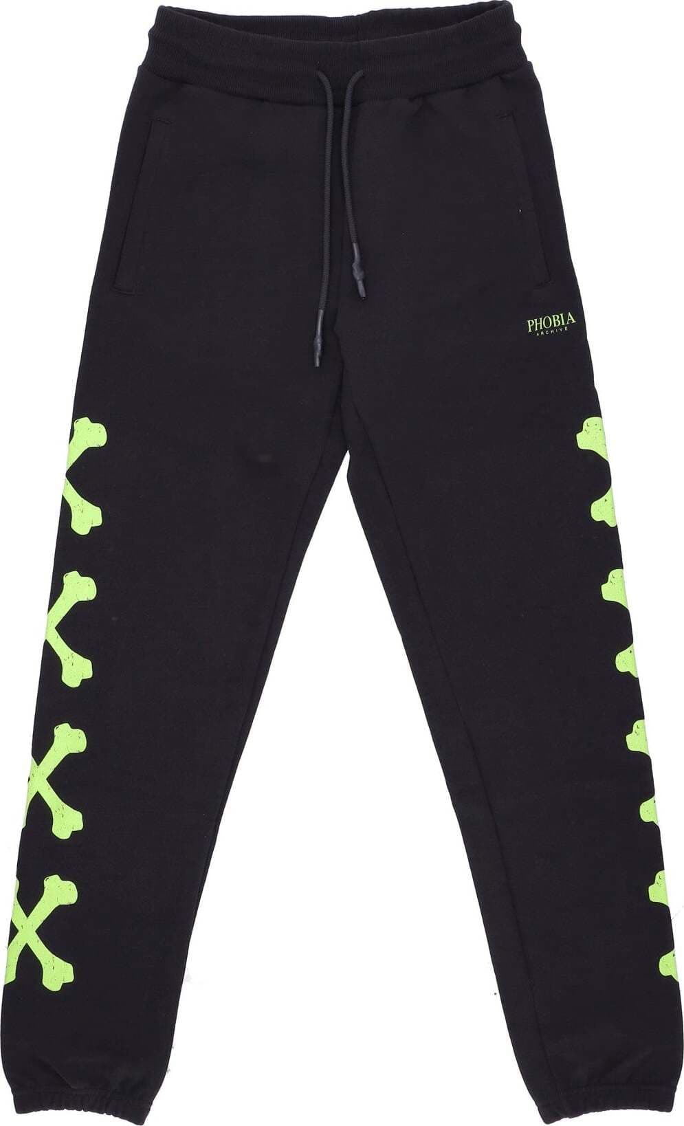 PHOBIA-Pantalone-Tuta-Leggero-Uomo-Cross-Bones-Pants-Black/green-da-uomo