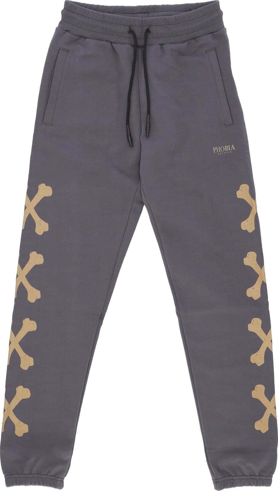 PHOBIA-Pantalone-Tuta-Leggero-Uomo-Cross-Bones-Pants-Grey/beige-da-uomo