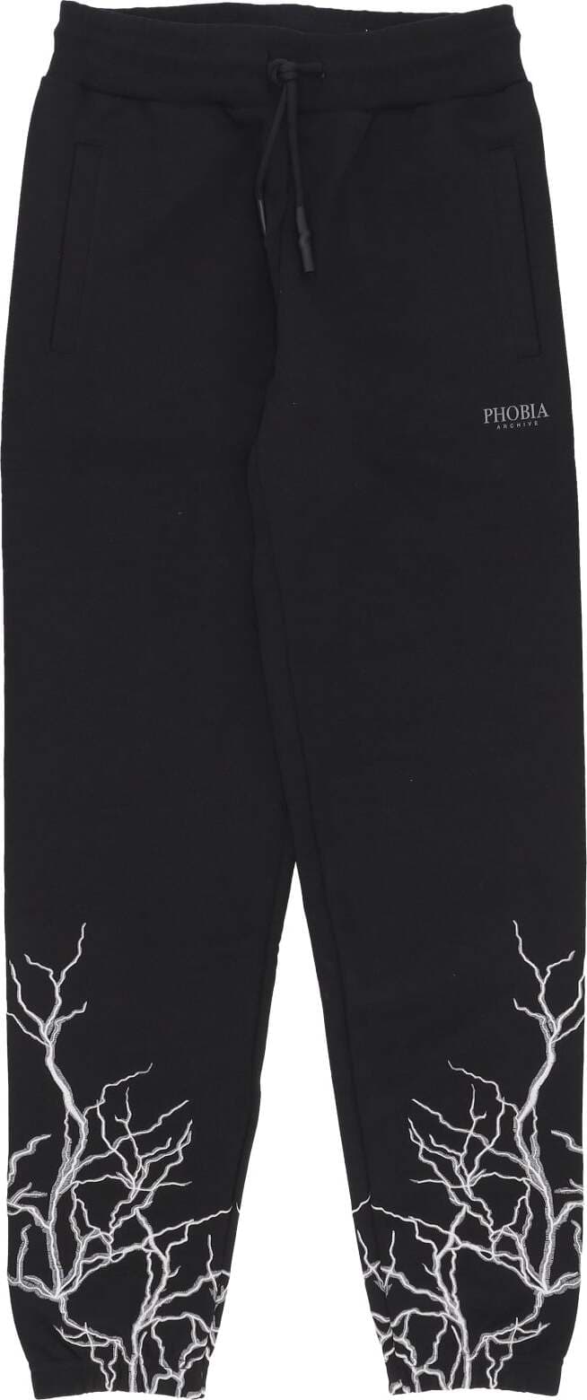 PHOBIA-Pantalone-Tuta-Leggero-Uomo-Embroidery-Lightning-Pants-Black/grey-da-uomo