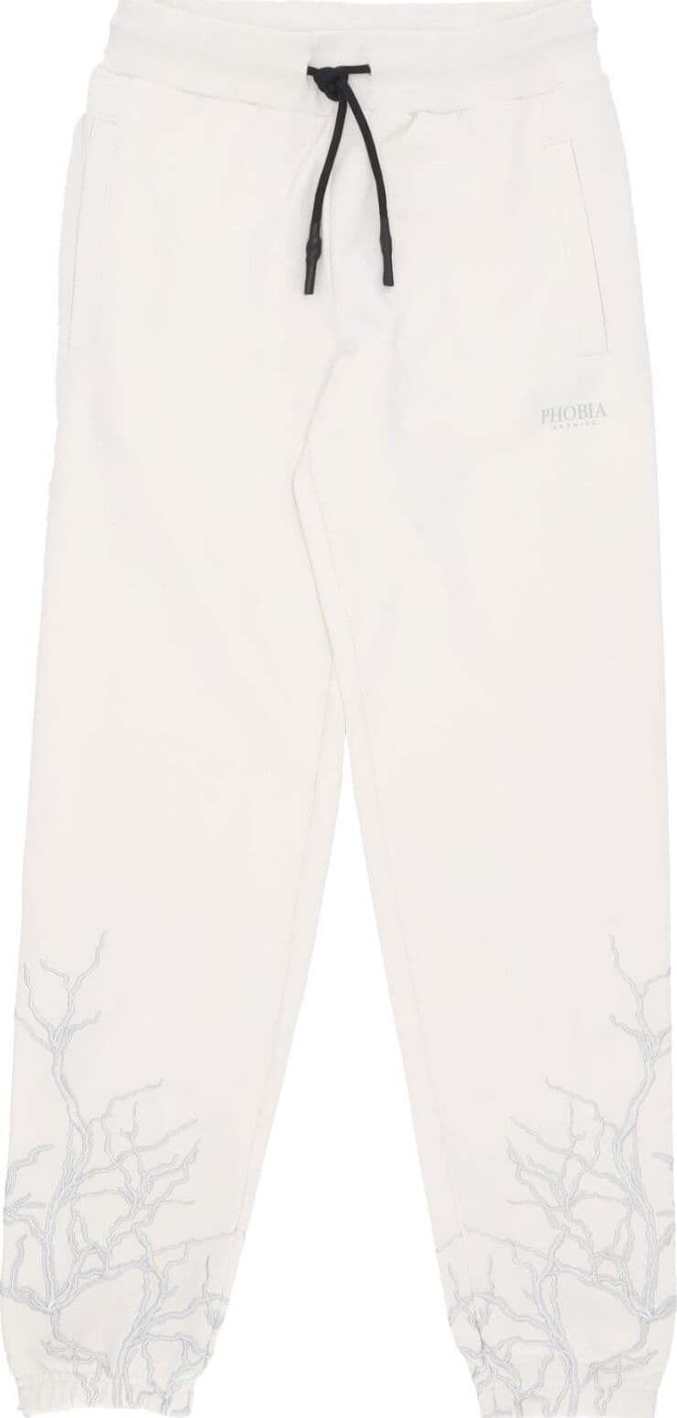 PHOBIA-Pantalone-Tuta-Leggero-Uomo-Embroidery-Lightning-Pants-White/grey-da-uomo