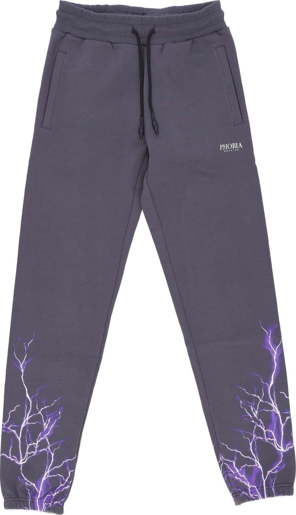 PHOBIA-Pantalone-Tuta-Leggero-Uomo-Lightning-Pants-Grey/purple-da-uomo