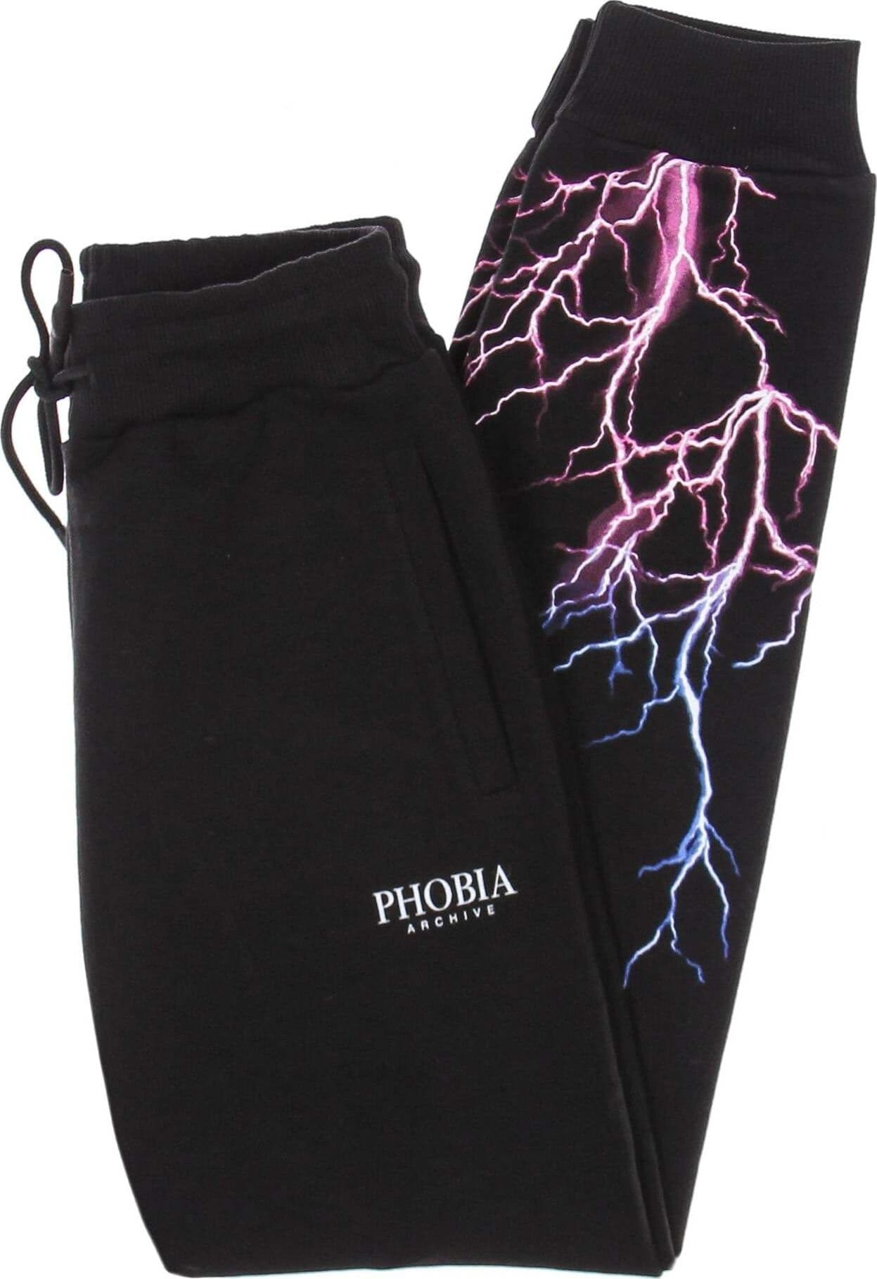 PHOBIA-Pantalone-Tuta-Leggero-Uomo-Pink-Light-Blue-Lightning-Pants-Black/pink/light-Blue-da-uomo