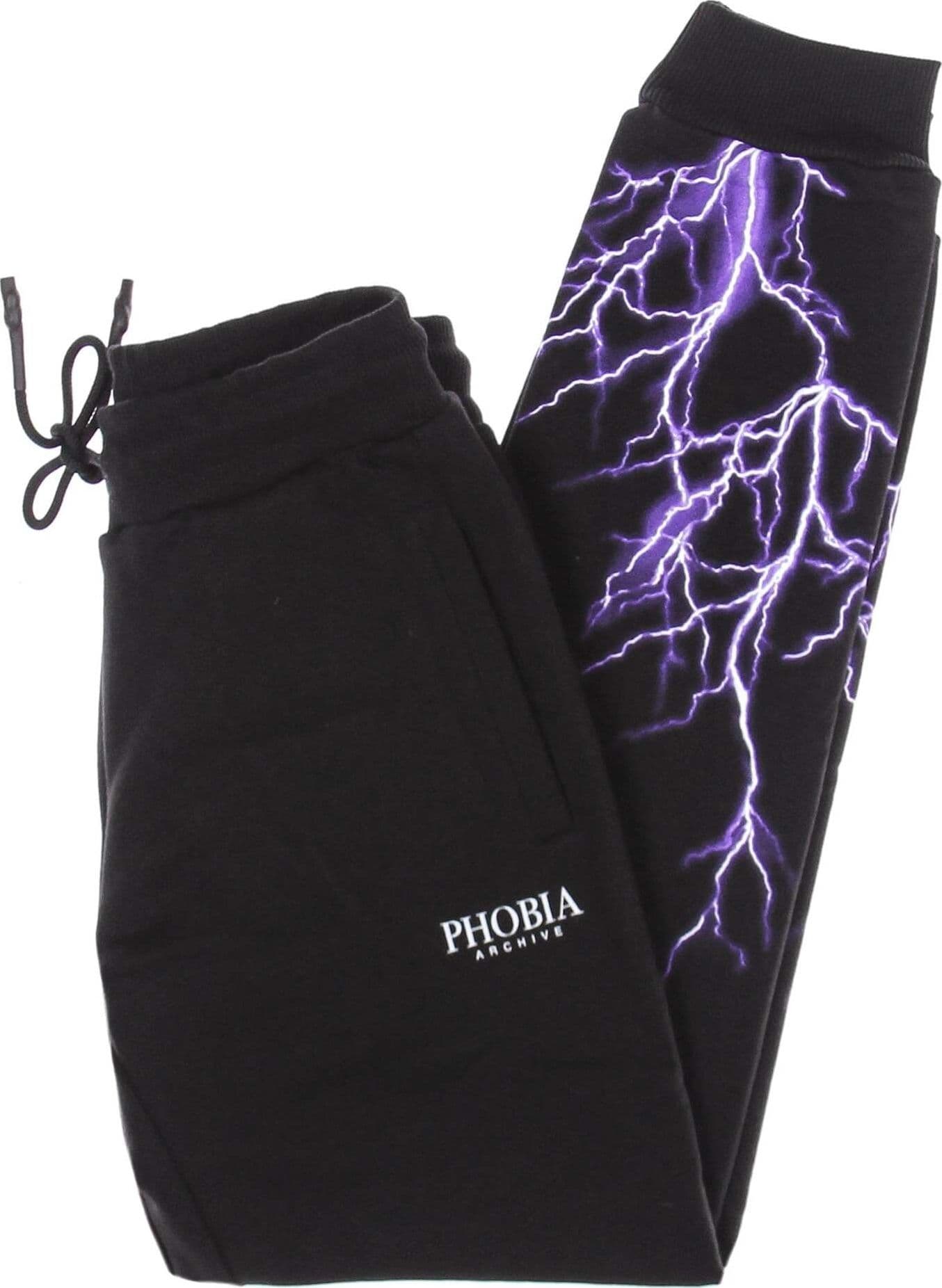 PHOBIA-Pantalone-Tuta-Leggero-Uomo-Purple-Lightning-Pants-Black/purple-da-uomo