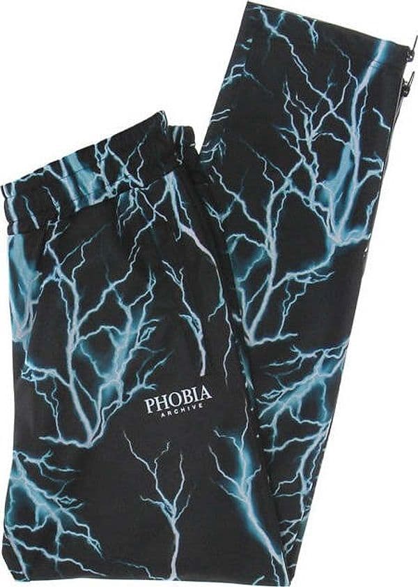 PHOBIA-Pantalone-Tuta-Uomo-All-Over-Print-Lightning-Pants-Black/lightblue-da-uomo