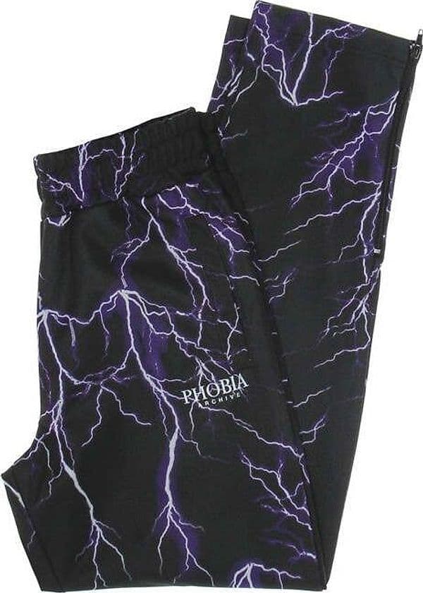 PHOBIA-Pantalone-Tuta-Uomo-All-Over-Print-Lightning-Pants-Black/purple-da-uomo