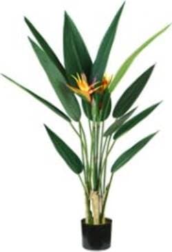 Pianta ornamentale Sterlizia - artificiale - polietilene - 12 foglie e 2 fiori - 120 cm - King Collection Casa e cucina/Decorazioni per interni/Piante e fiori artificiali/Piante artificiali Eurocartuccia - Pavullo, Commerciovirtuoso.it