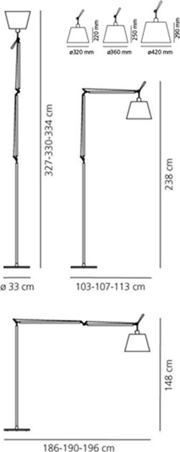 Artemide Tolomeo Mega Alluminio OnOff Raso in Lampade da terra Brilla Luce - Sarzana, commercioVirtuoso.it