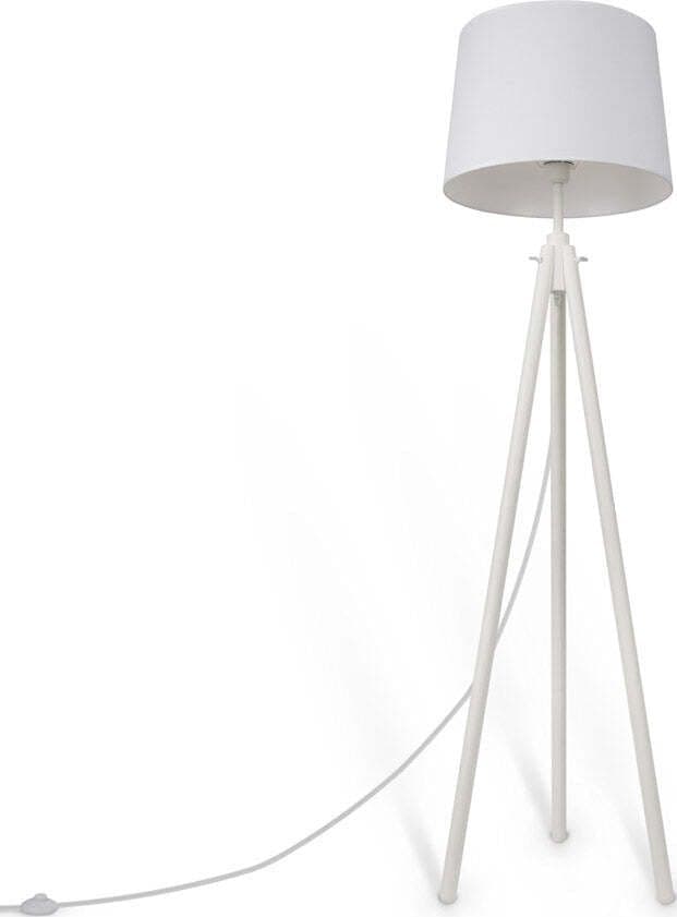 Piantana-Contemporanea-Calvin-Metallo-Bianco-1-Luce-Con-Diffusore-In-Tessuto