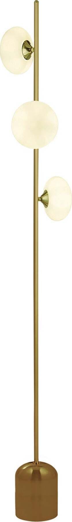 Piantana-Contemporaneo-Ciottolo-Acciaio-Ottone-Vetro-Bianco-3-Luci-G9