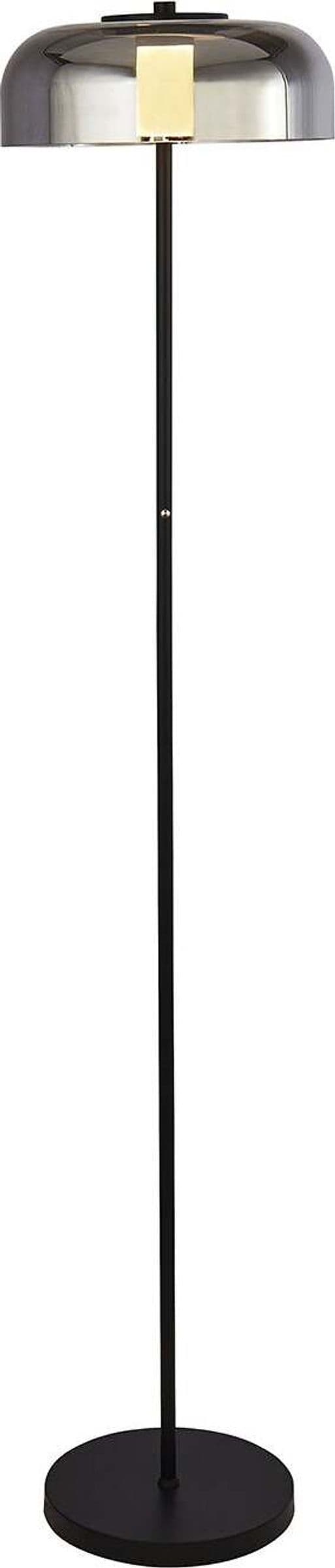 Piantana-Contemporaneo-Frisbee-Acciaio-Nero-Vetro-Led-9,57W-3000K