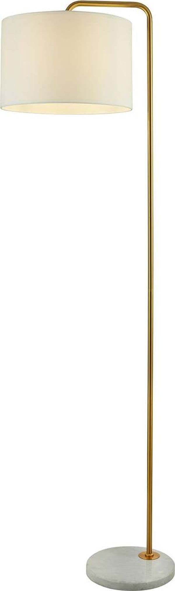 Piantana-Contemporaneo-Gallow-Marmo-Bianco-Metallo-Oro-Tessuto-Bianco-1-Luce-E27